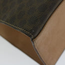 CELINE Macadam Canvas Hand Bag PVC Leather Brown Auth am5411V-15