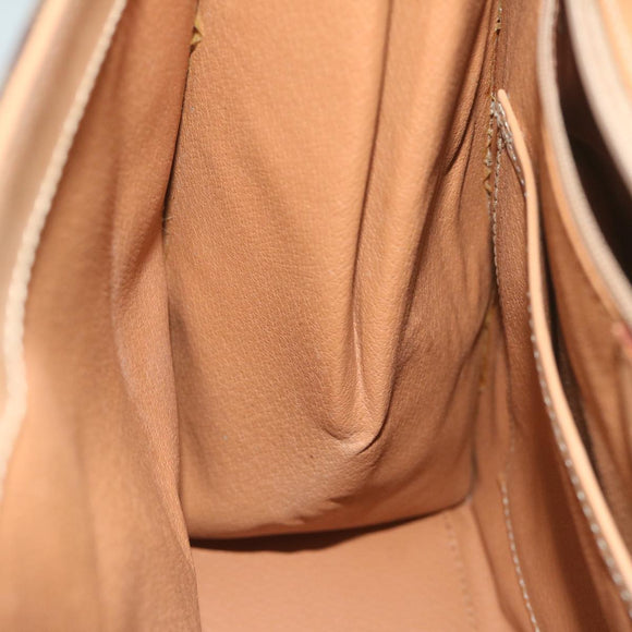 CELINE Macadam Canvas Hand Bag PVC Leather Brown Auth am5411V