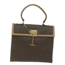 CELINE Macadam Canvas Hand Bag PVC Leather Brown Auth am5411V-13