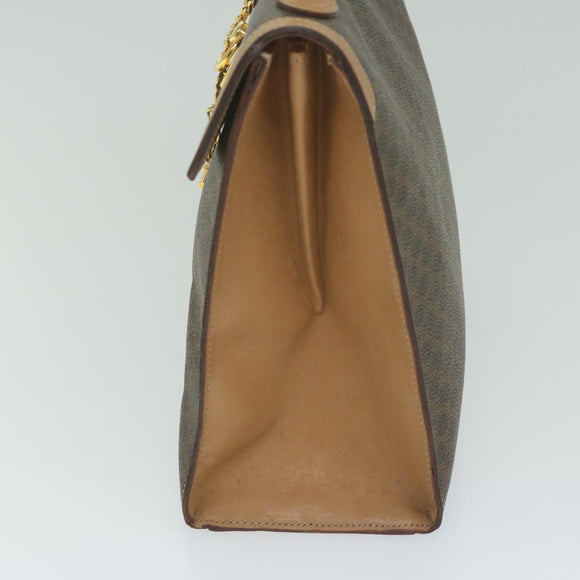 CELINE Macadam Canvas Hand Bag PVC Leather Brown Auth am5411V