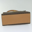 CELINE Macadam Canvas Hand Bag PVC Leather Brown Auth am5411V-5