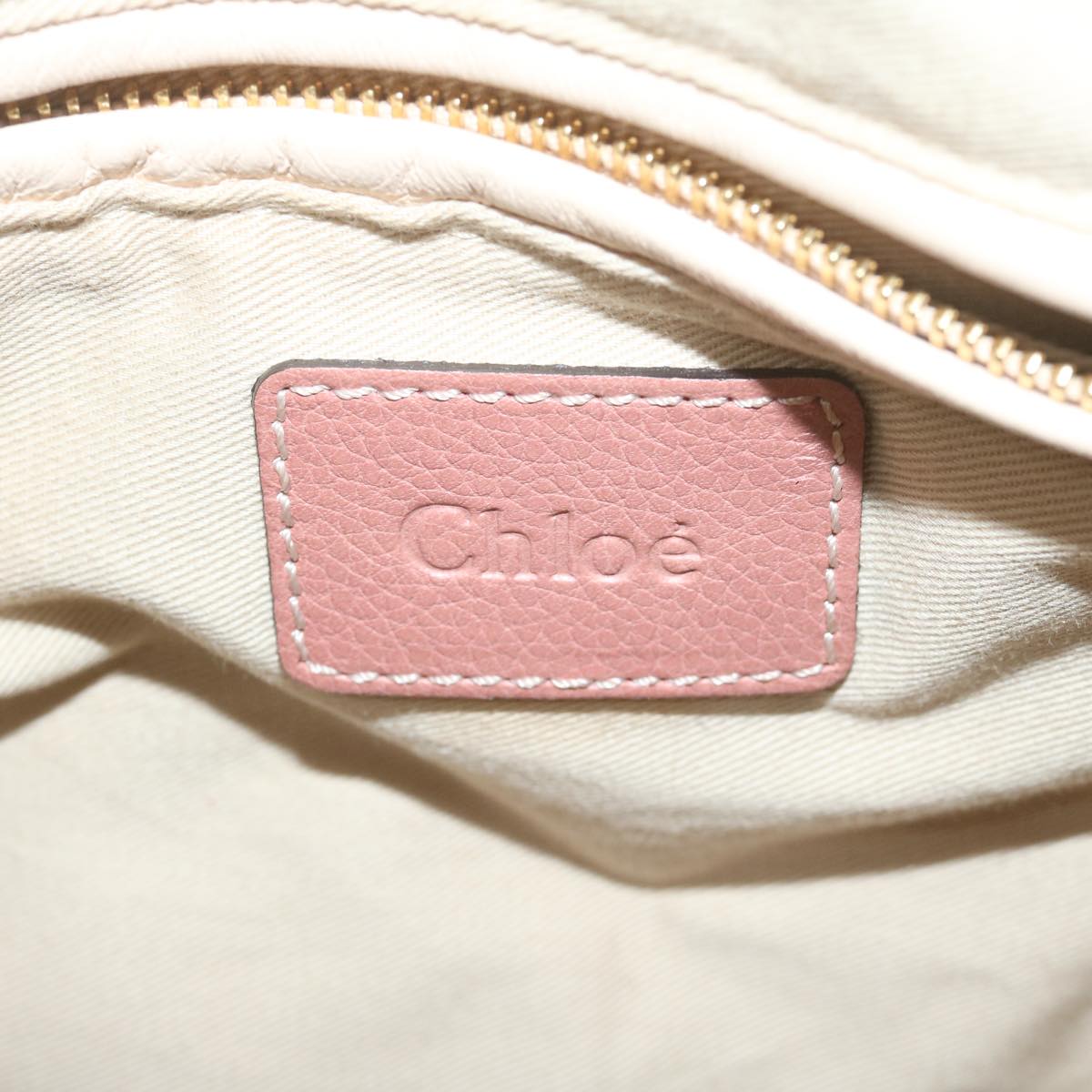 Chloe Paraty Shoulder Bag Leather 2way Pink Auth am5444