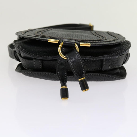 Chloe Mercy Shoulder Bag Leather Black Auth am5457V