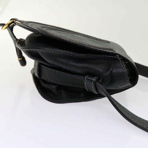 Chloe Mercy Shoulder Bag Leather Black Auth am5457V