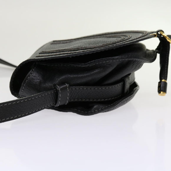 Chloe Mercy Shoulder Bag Leather Black Auth am5457V