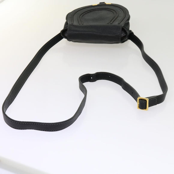 Chloe Mercy Shoulder Bag Leather Black Auth am5457V
