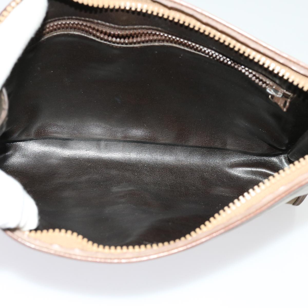 CELINE Macadam Canvas clutch Shoulder Bag Coated Canvas 2Set Beige Auth am5464