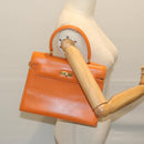 MORABITO Scalar 28 Hand Bag Leather Orange Auth am5465-20