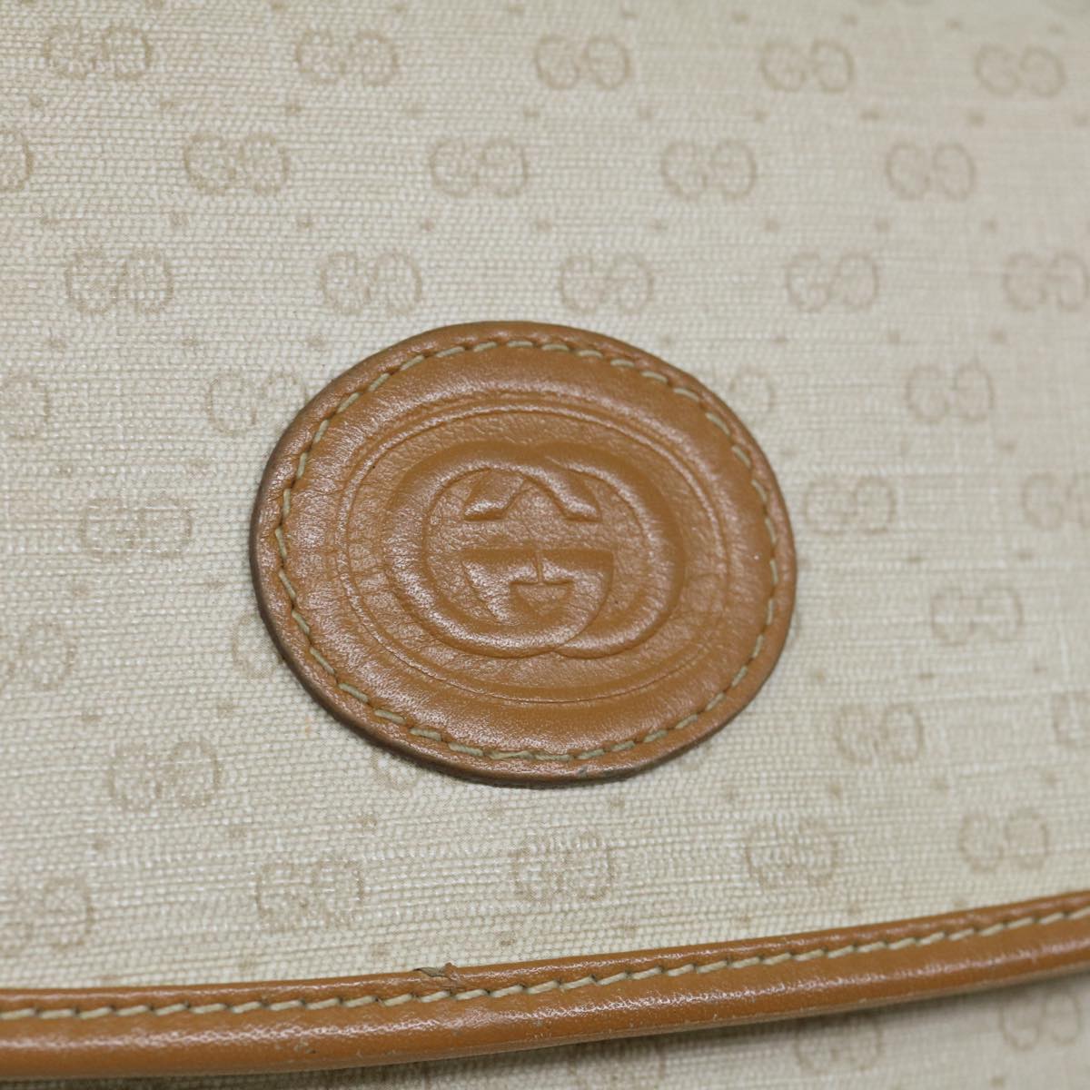 GUCCI Micro GG Supreme Shoulder Bag PVC Beige 007 123 0087 Auth am5471