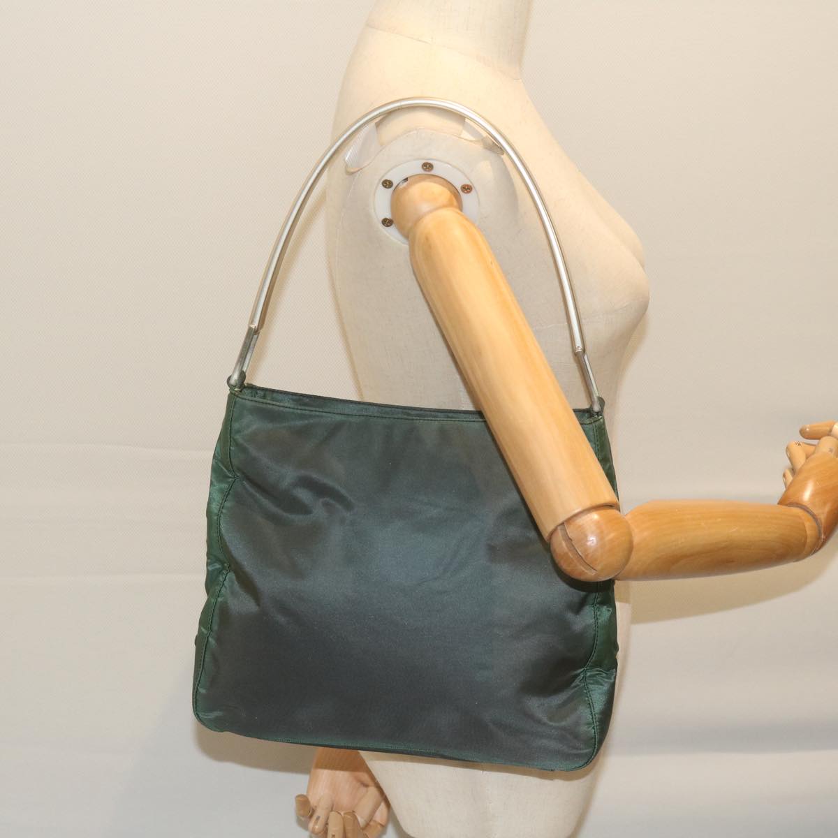 PRADA Shoulder Bag Nylon Green Auth am5485