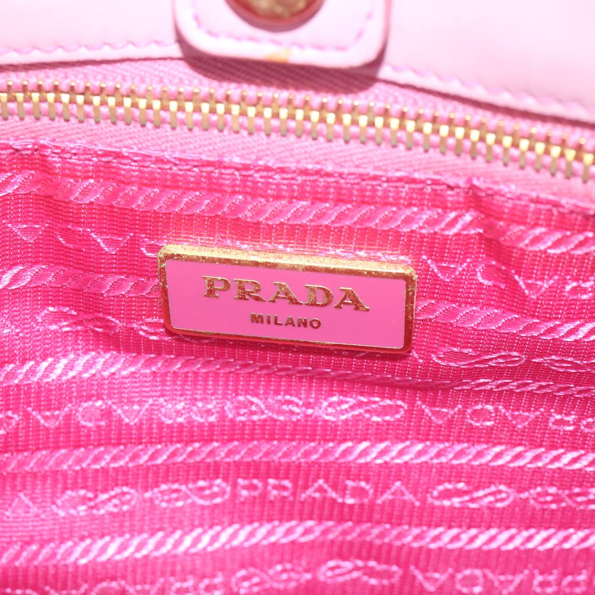 PRADA Hand Bag Nylon Pink Auth am5486