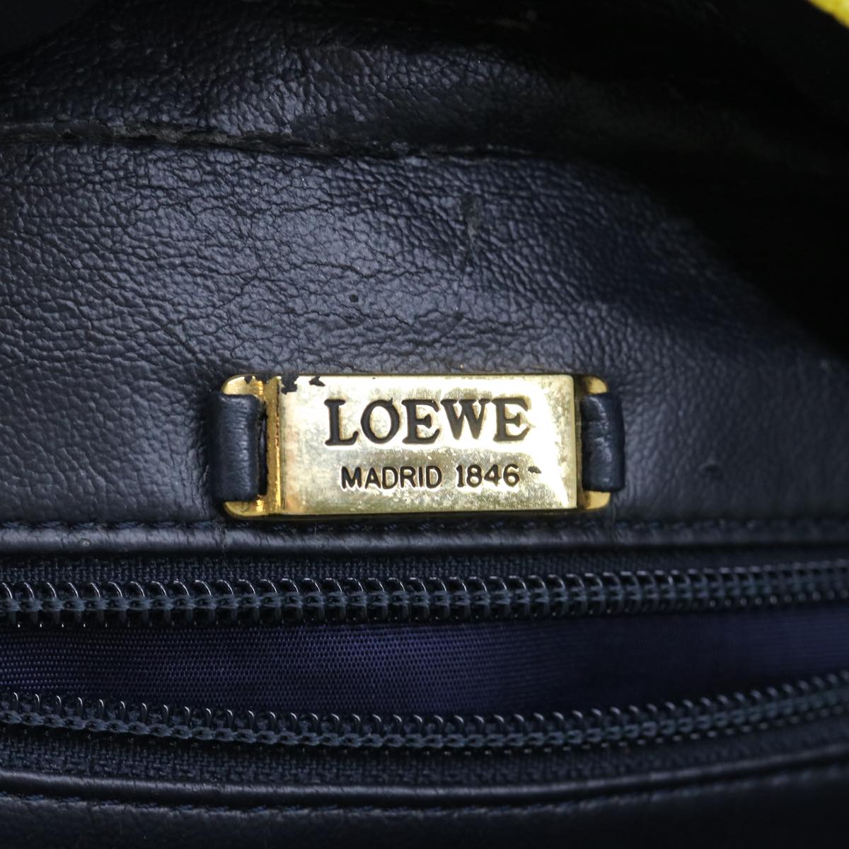 LOEWE Hand Bag Leather Yellow Auth am5490