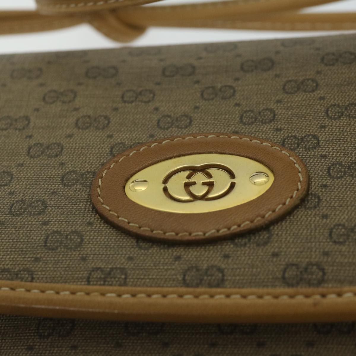 GUCCI Micro GG Supreme Shoulder Bag PVC Leather Beige 49 007 5548 Auth am5527