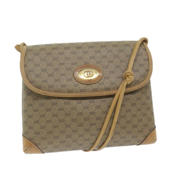 GUCCI Micro GG Supreme Schoudertas PVC Leer Beige 007 49 5548 Auth am5530