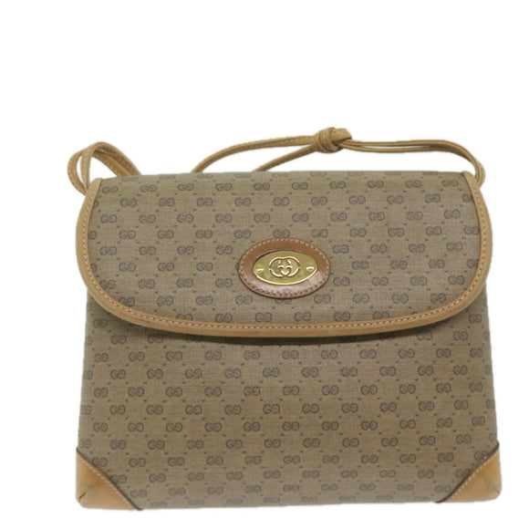 GUCCI Micro GG Supreme Schoudertas PVC Leer Beige 007 49 5548 Auth am5530