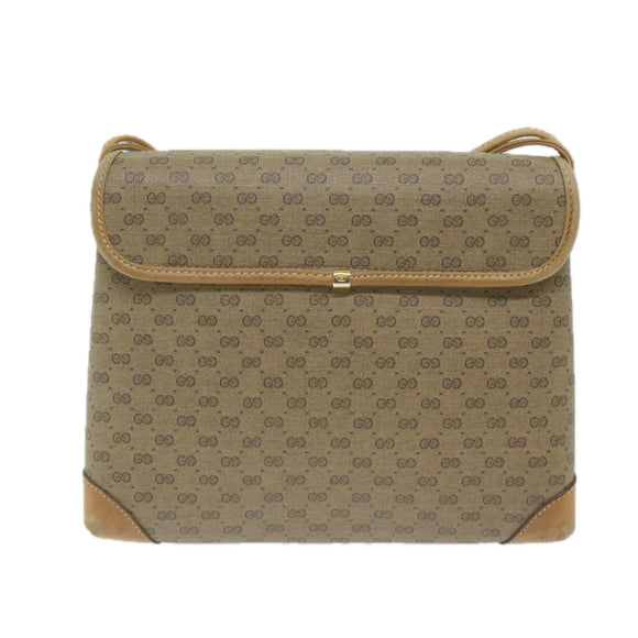 GUCCI Micro GG Supreme Schoudertas PVC Leer Beige 007 49 5548 Auth am5530