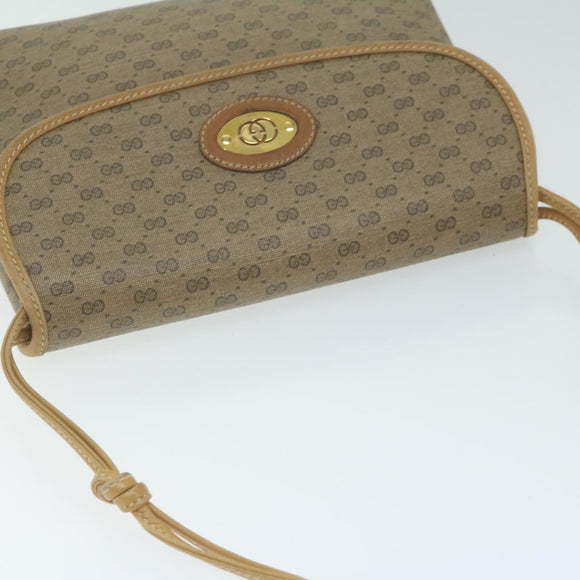 GUCCI Micro GG Supreme Schoudertas PVC Leer Beige 007 49 5548 Auth am5530