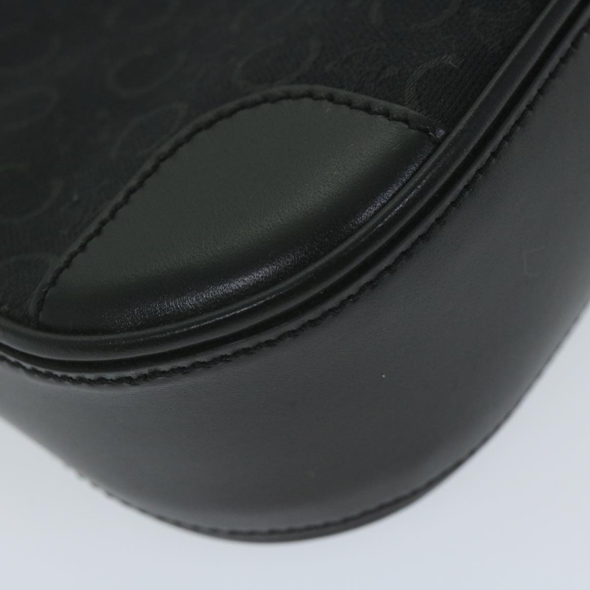CELINE C Macadam Canvas Shoulder Bag Black Auth am5538