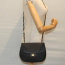 BALLY Quilted Chain Shoulder Bag Leather Black Auth am5550-21