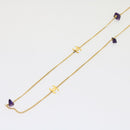 CHANEL COCO Mark Stone Necklace Gold CC Auth am5561V-2