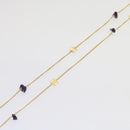 CHANEL COCO Mark Stone Necklace Gold CC Auth am5561V-4