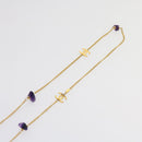 CHANEL COCO Mark Stone Necklace Gold CC Auth am5561V-5