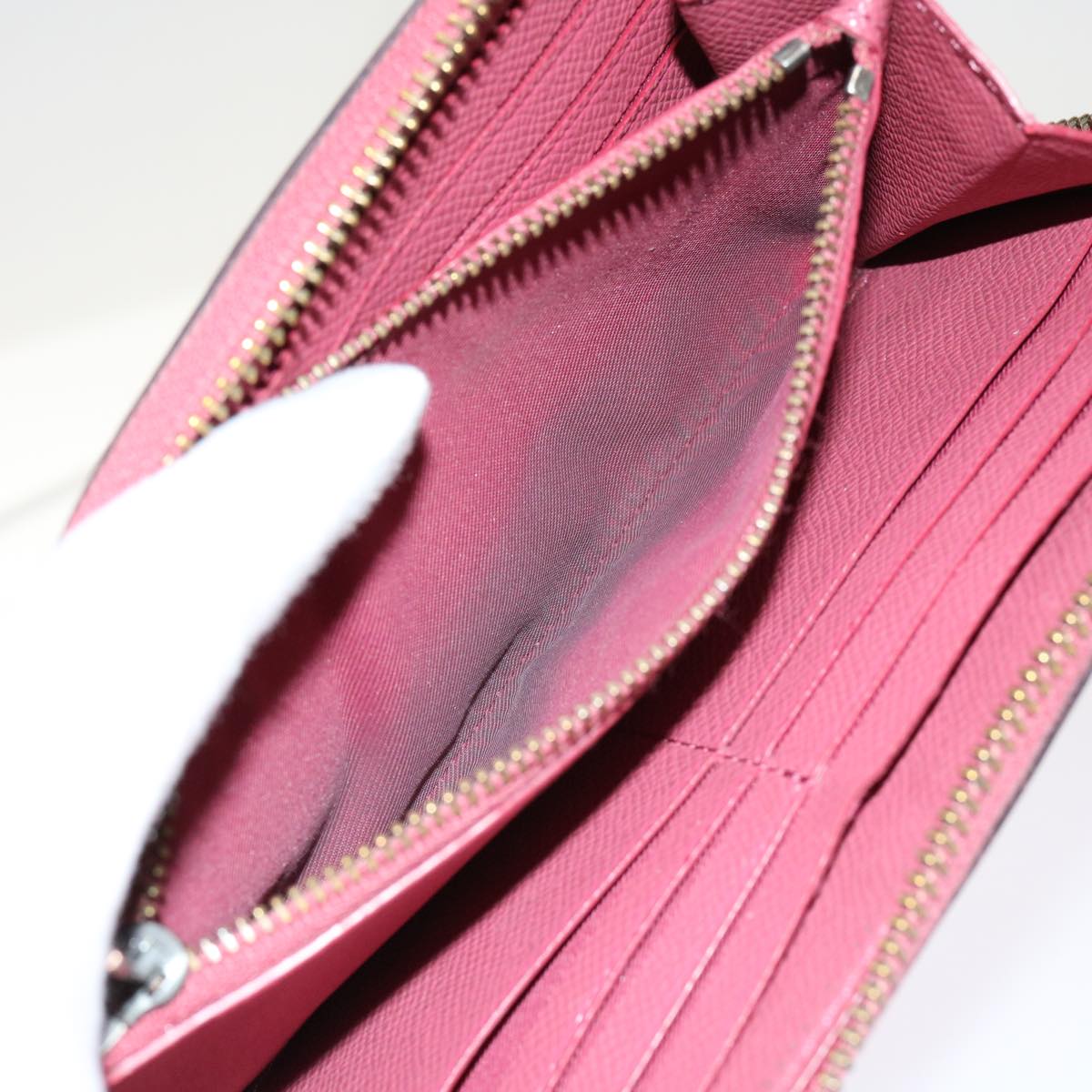 Coach Signature Wallet PVC Leather Canvas 12Set Beige Brown pink Auth am5566