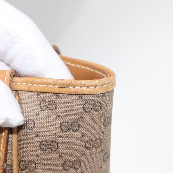 GUCCI Micro GG Supreme Tote Bag PVC Beige Auth am5617