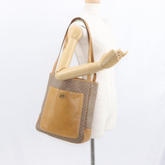 GUCCI Micro GG Supreme Tote Bag PVC Beige Auth am5617
