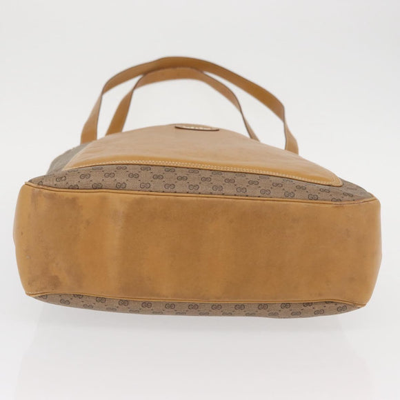 GUCCI Micro GG Supreme Tote Bag PVC Beige Auth am5617