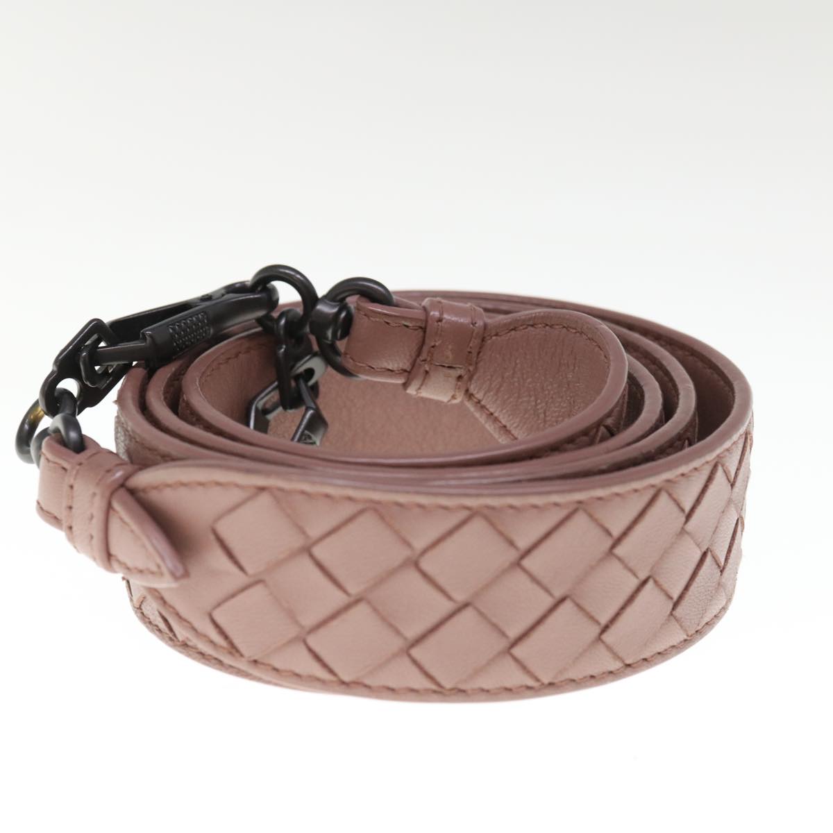 BOTTEGA VENETA INTRECCIATO Shoulder Strap Leather 44.5"" Pink Auth am5637
