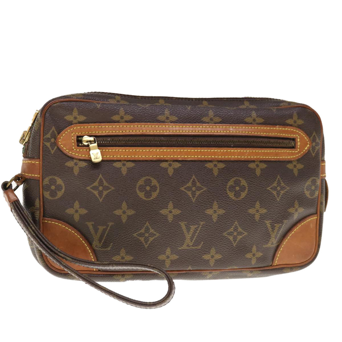 LOUIS VUITTON Monogram Marly Dragonne GM Clutch Bag Vintage M51825 Auth am5645