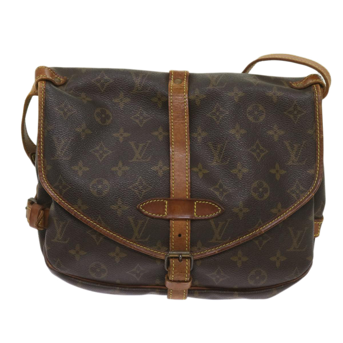 LOUIS VUITTON Monogram Saumur 30 Shoulder Bag M42256 LV Auth am5659