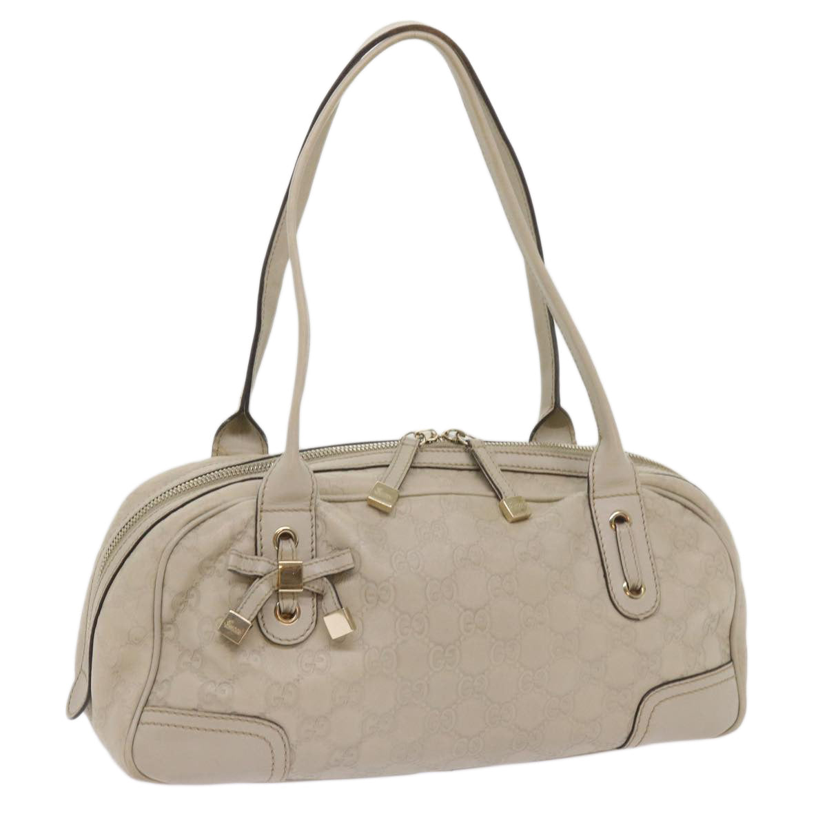 GUCCI GG Canvas Guccissima Pretty Shoulder Bag White 161720 Auth am5672