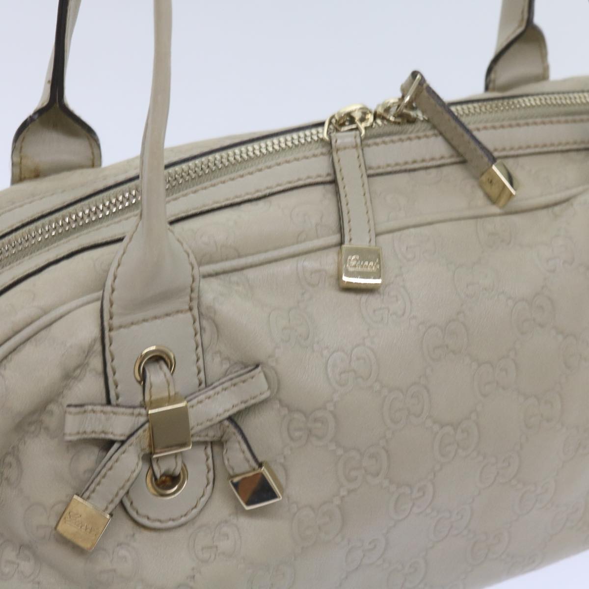 GUCCI GG Canvas Guccissima Pretty Shoulder Bag White 161720 Auth am5672