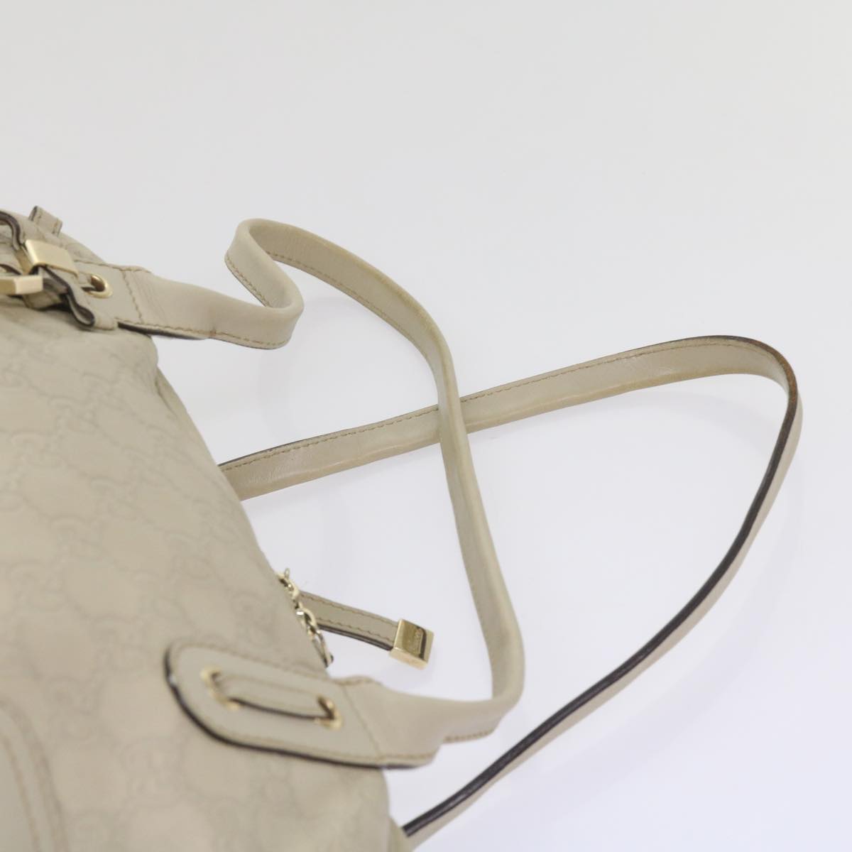 GUCCI GG Canvas Guccissima Pretty Shoulder Bag White 161720 Auth am5672