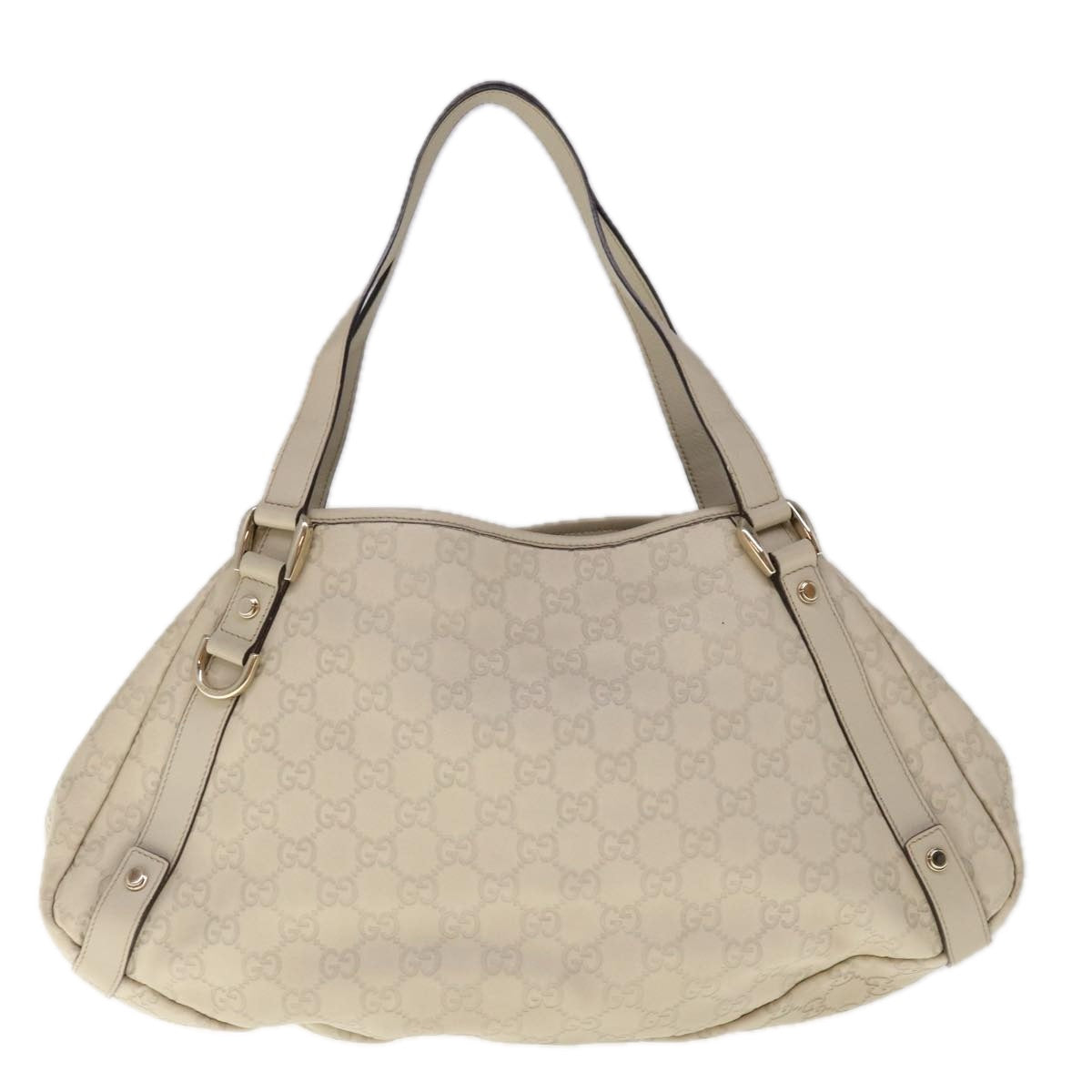 GUCCI GG Canvas Guccissima Abbey Shoulder Bag White 130736 Auth am5688 - 0