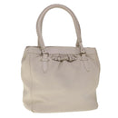 Christian Dior Tote Bag Leather White Auth am5702-1