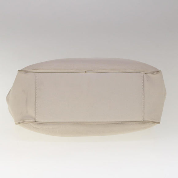 Christian Dior Tote Bag Leather White Auth am5702