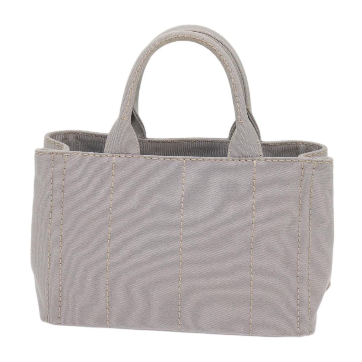 PRADA Canapa PM Hand Bag Canvas 2way Gray Auth am5703 - 0