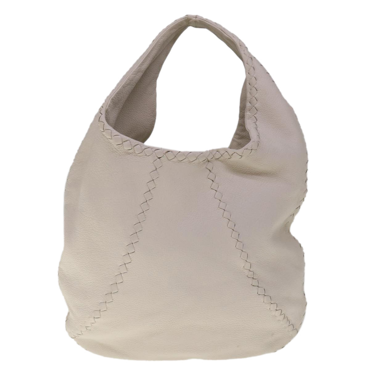 BOTTEGAVENETA INTRECCIATO Hobo Shoulder Bag Leather White Auth am5711 - 0