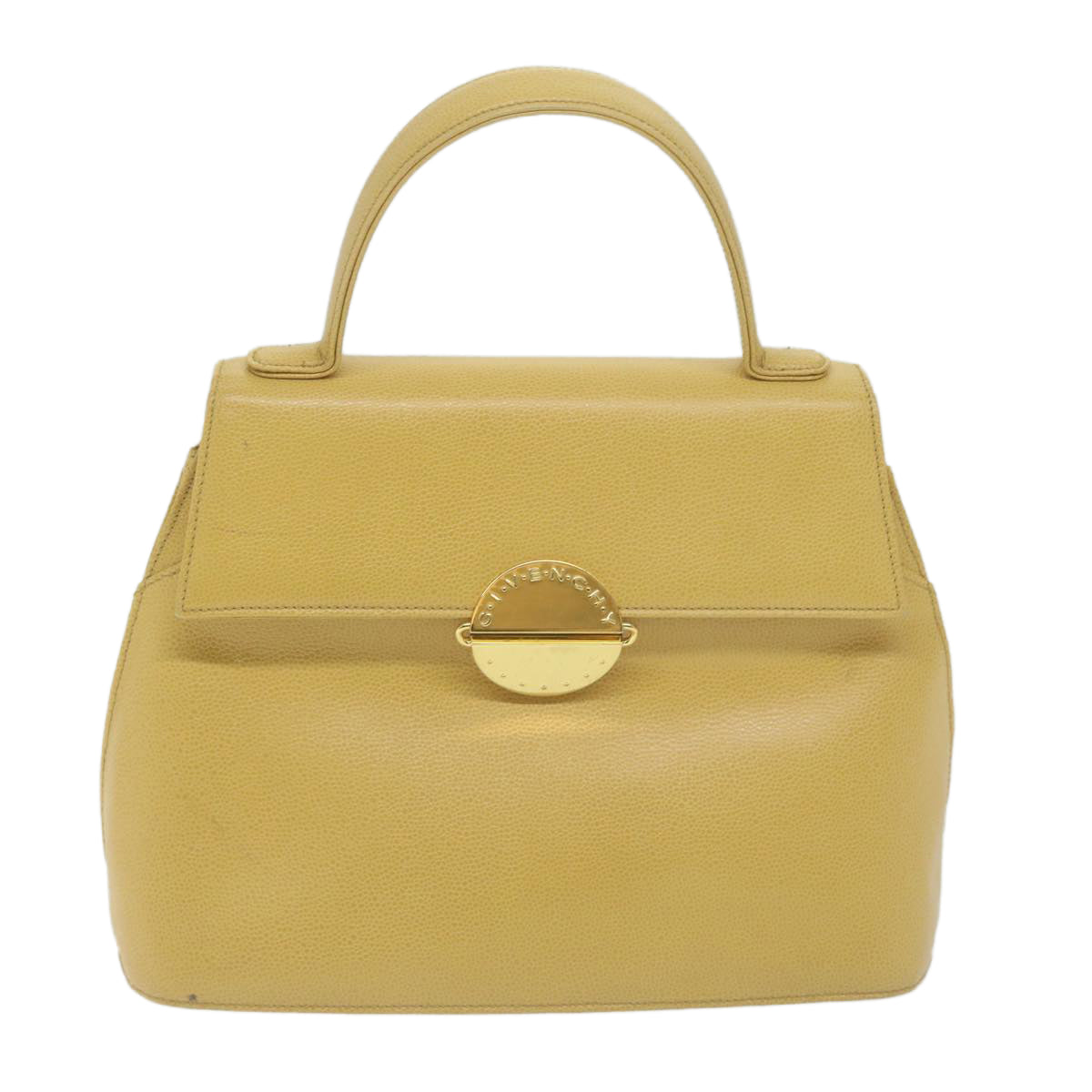 GIVENCHY Hand Bag Leather Yellow Auth am5714