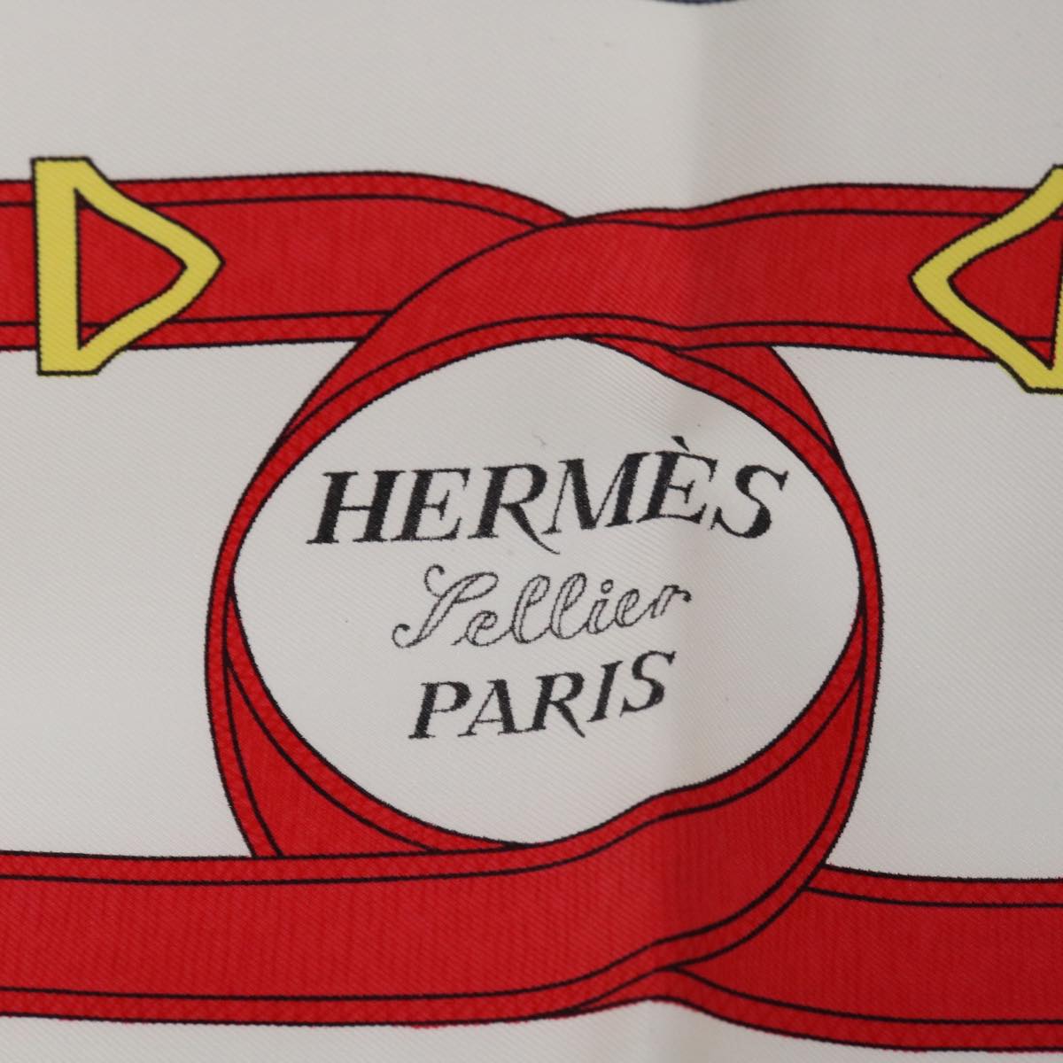 HERMES Carre 90 Eperon d'or Tellier Scarf Silk Navy Auth am5718