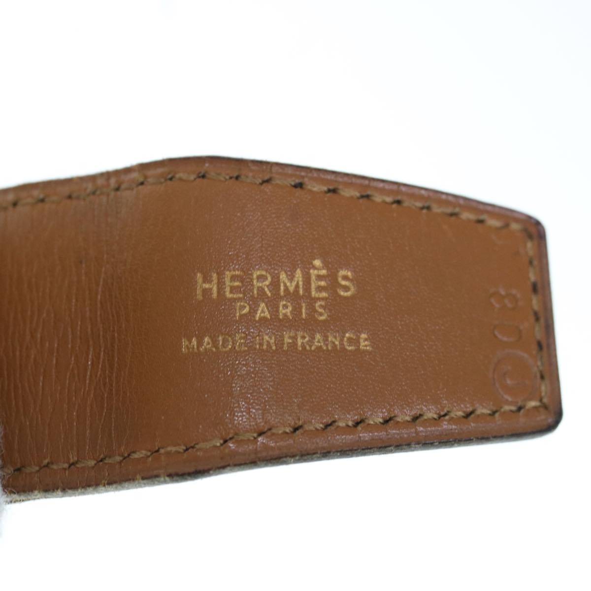HERMES Constance Belt Leather 35.4"" Dark Brown Auth am5720