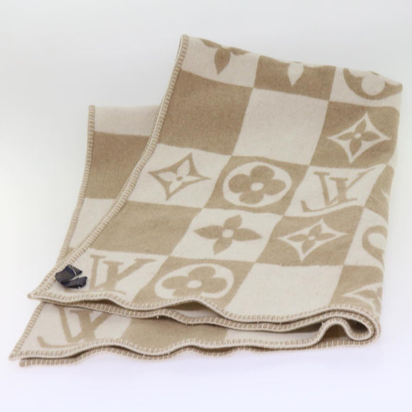 LOUIS VUITTON Pred LV Checkmate Blanket Wool Beige M77861 LV Auth am5723