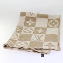 LOUIS VUITTON Pred LV Checkmate Blanket Wool Beige M77861 LV Auth am5723-8