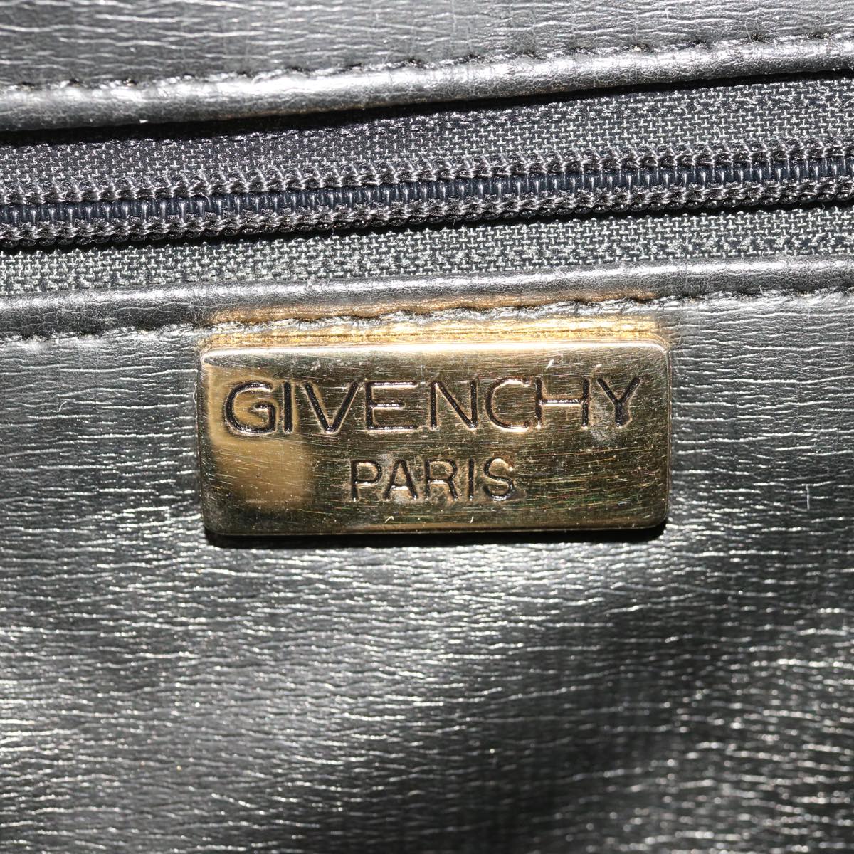 GIVENCHY Quilted Chain Shoulder Bag Leather Black Auth am5724