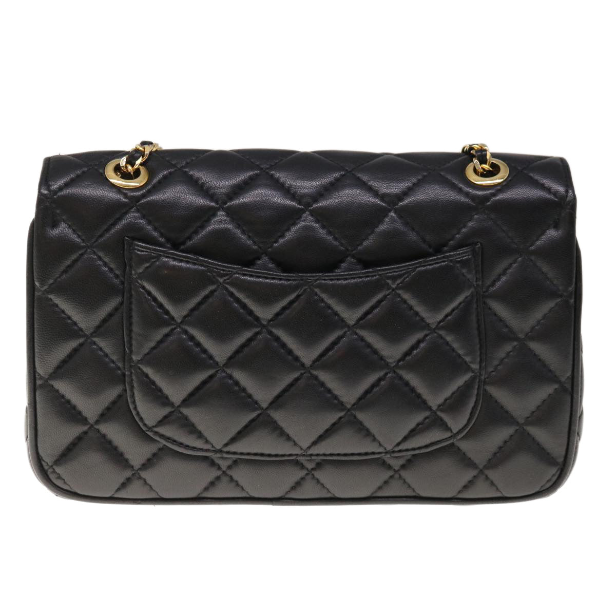 GIVENCHY Quilted Chain Shoulder Bag Leather Black Auth am5724 - 0