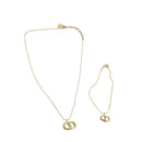 Christian Dior Bracelet Necklace 2 Set Gold Auth am5729-1