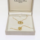 Christian Dior Bracelet Necklace 2Set Gold Auth am5729-13
